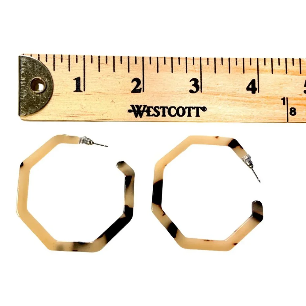 Tortoise Hoop Earrings - Picture 2 of 2